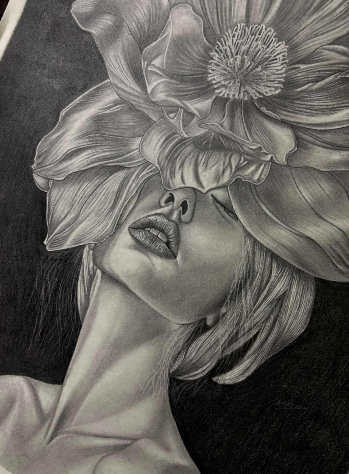 Bloom Blind, graphite on paper by Suman Kumari