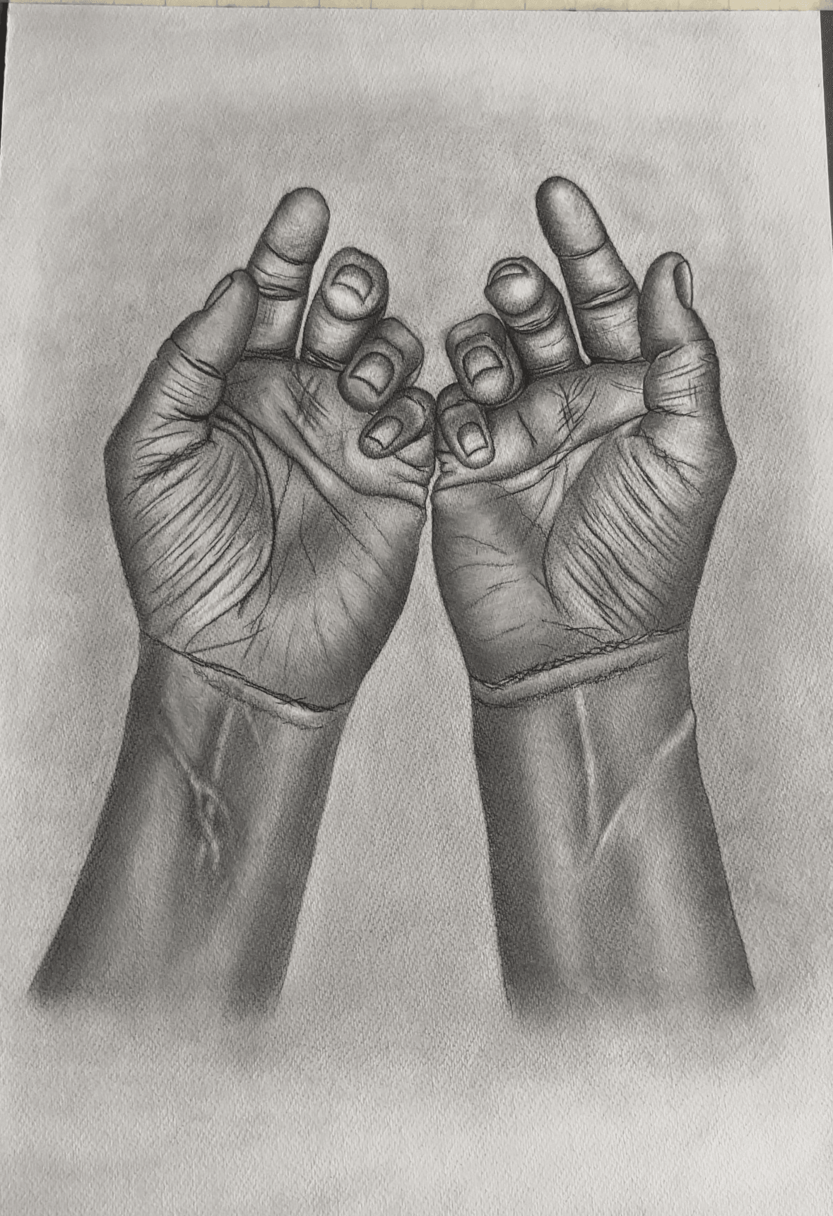 Empty-Handed, graphite on paper by Suman Kumari