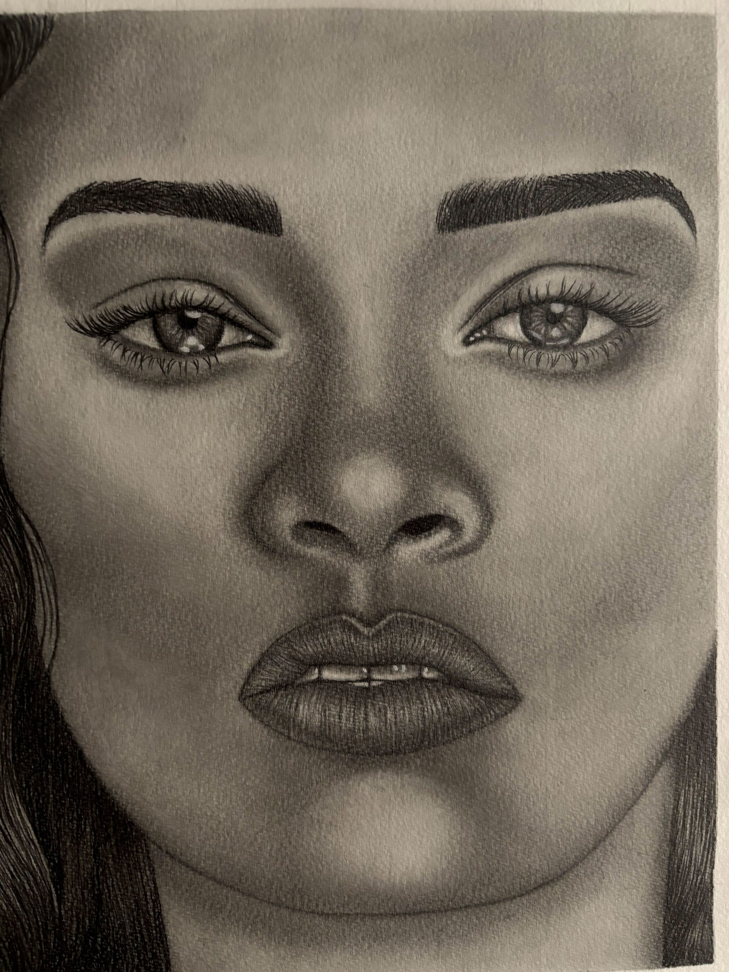 Rihanna, graphite on paper by Suman Kumari