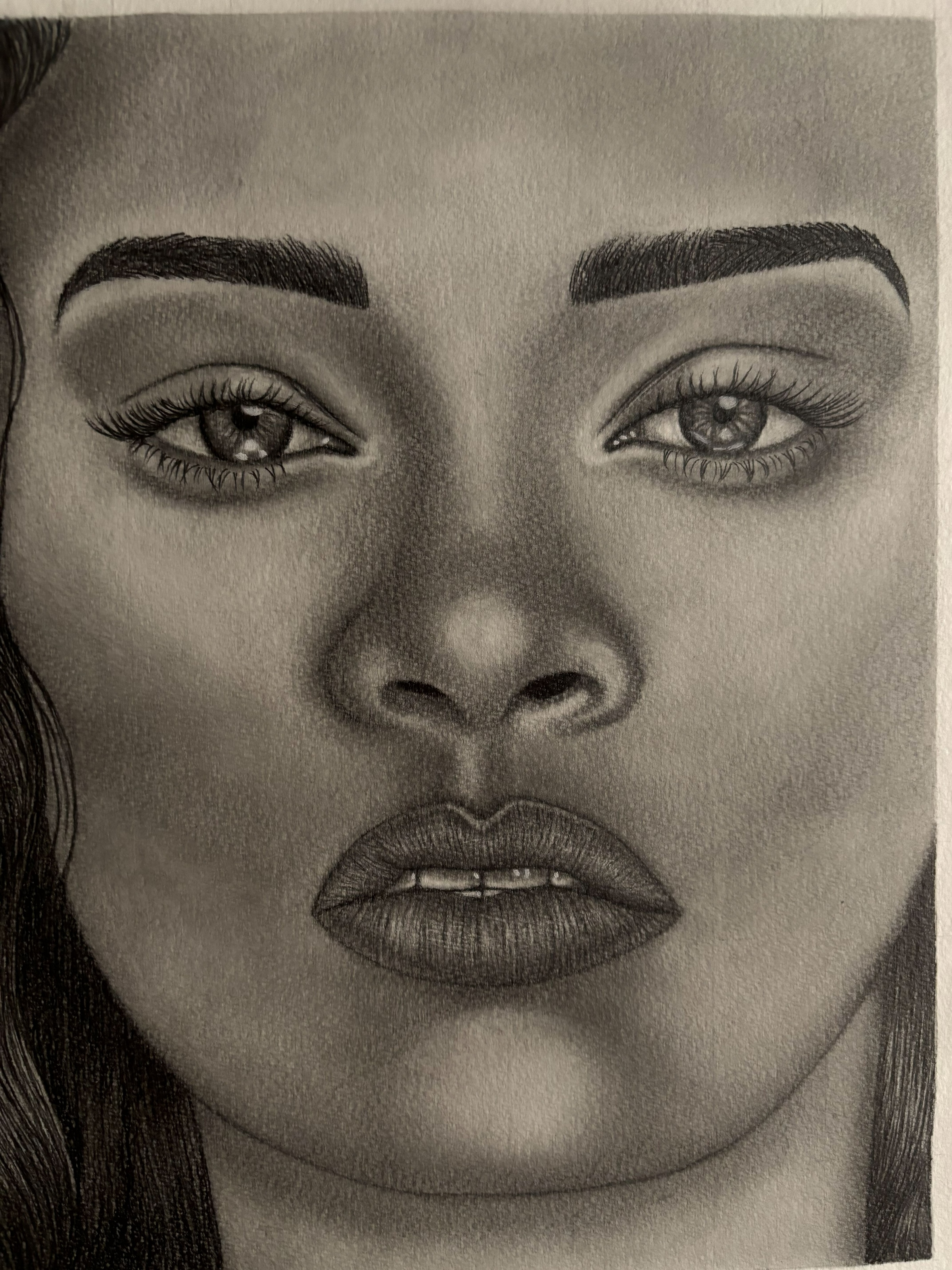 Rihanna, graphite on paper by Suman Kumari