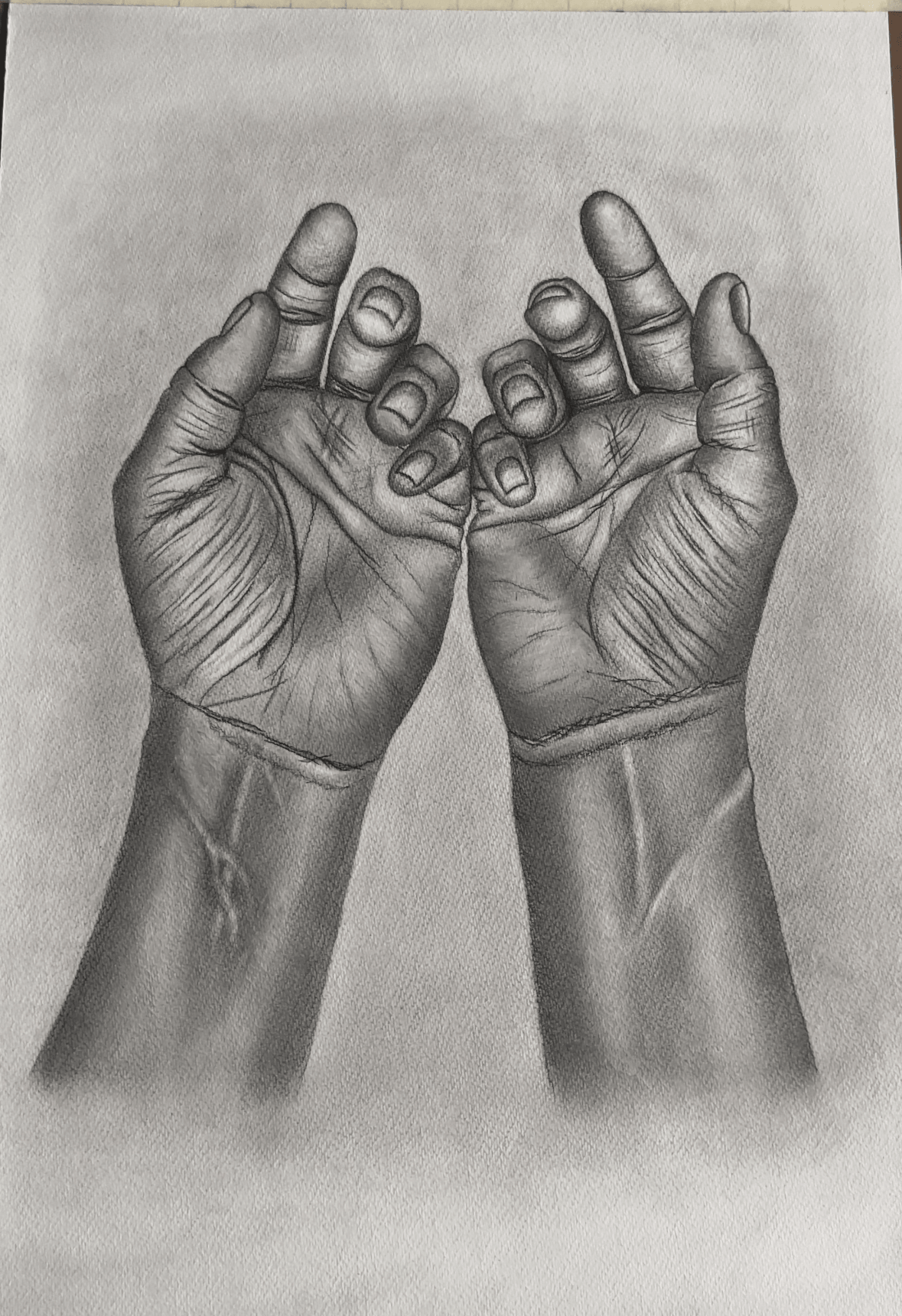Empty-Handed, graphite on paper by Suman Kumari