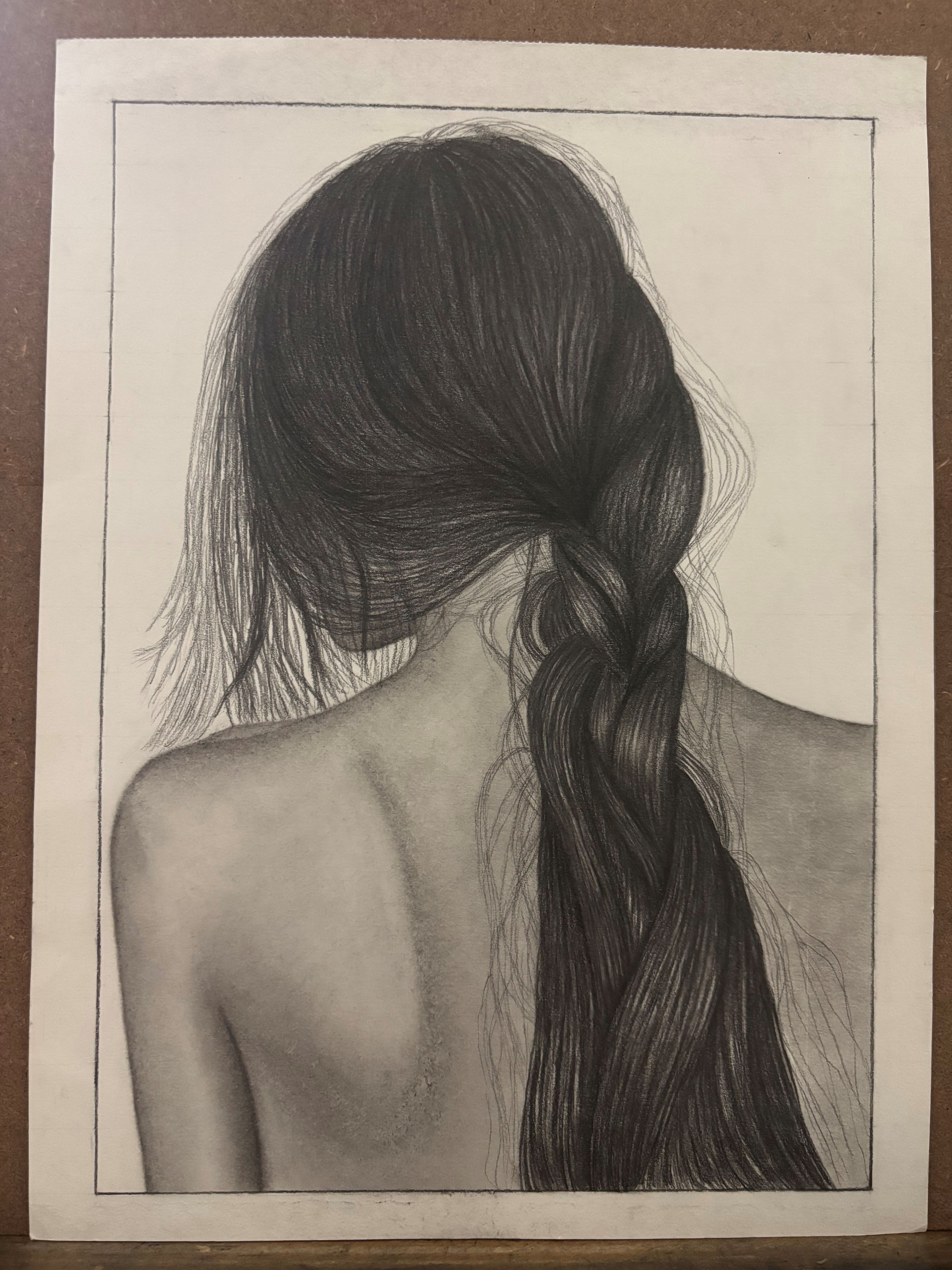 Naked Self, graphite on paper by Suman Kumari