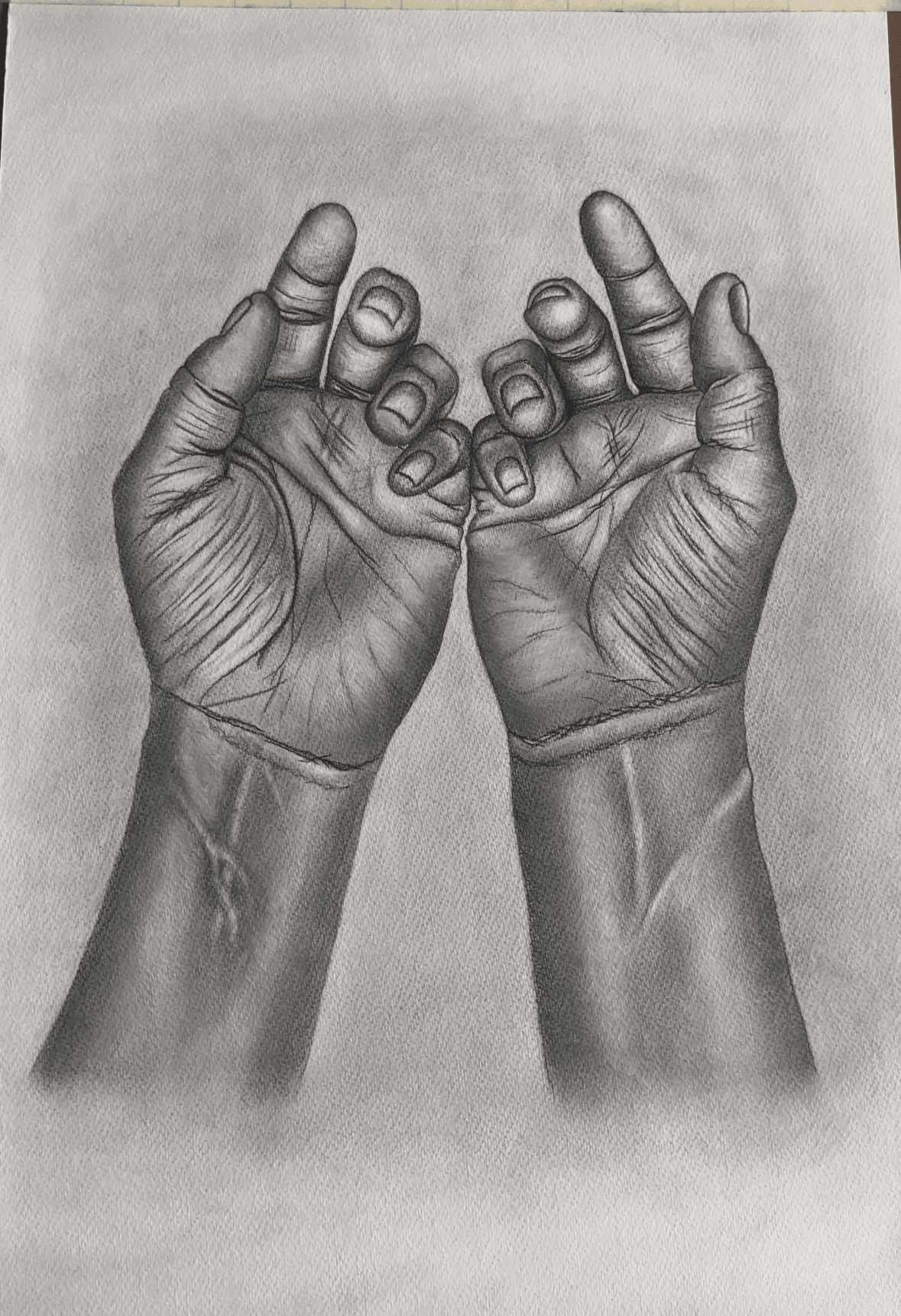 Empty-Handed, graphite on paper by Suman Kumari